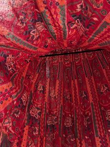 Rajasthani Bohemian Print Maxi Skirt Red