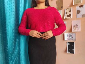 ❤️Free delivery Red Sequin Embellished Sweater❤️