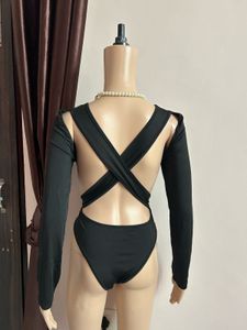 Black "Vibes" Bodysuit