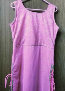 Pink Embellished heavy dress with sleeves for atta