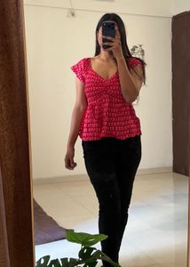 Stylish Printed Peplum Top