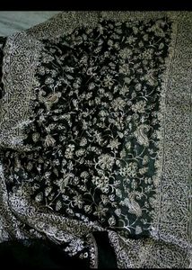 Elegant Zardosi Green Saree