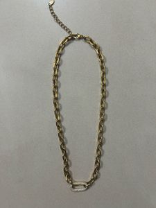PALMONAS Gold Chain Necklace with Rhinestone
