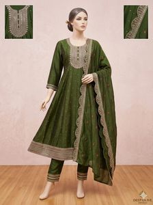 Elegant Green Embroidered Anarkali Gown