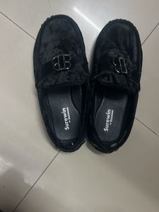 Black Velvet Loafers