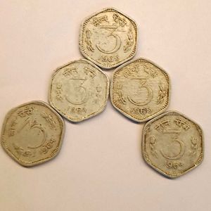 15-Piece Set of 1, 2, &amp; 3 Paise Coins for Sale