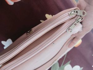 Cute Pink Clutch with Fur Trim