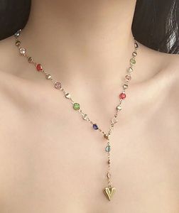 Heart &amp; Gemstone Y Necklace