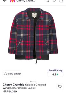 Kids Plaid Bomber Jacket