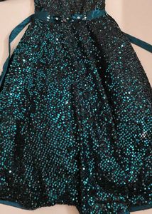 Sparkling Teal Sequin Gown