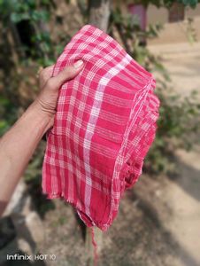 Pack Of 5 Red Checked Handloom Cotton Gamcha