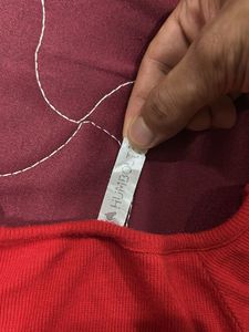Red Square Neck Crop Top