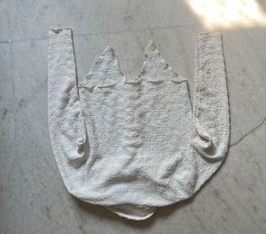White Textured Button-Down Shirt