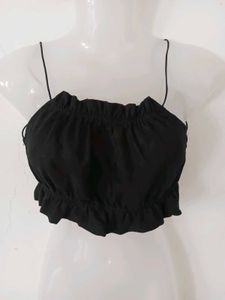 Black backless Crop Top