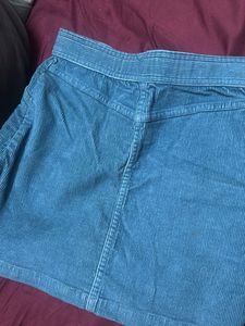 Blue Corduroy Mini Skirt