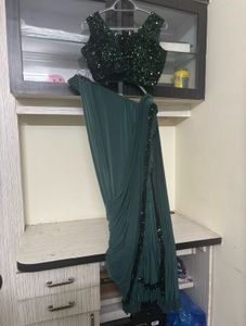 Ready to Wear Sequins Saree and Blouse Set