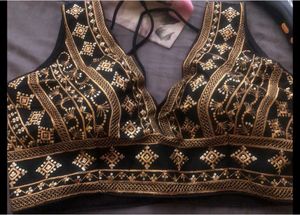 V Neck Heavy Embroidery Blouse
