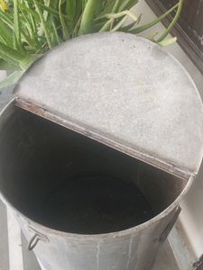 Heavy Tin Metal Storage Container With Water Tap.