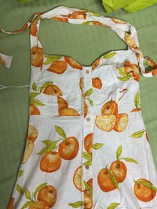 ZARA VIBRANT CITRUS PRINT DRESS