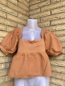 Chic Puff Sleeve Square Neck Top