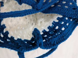 Crochet Celestial Theme White-Blue Tote Bag