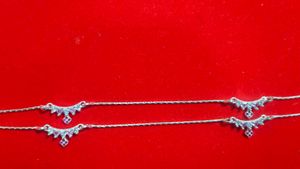 Elegant Silver Anklet with Pink Stones