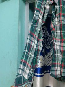 Green Plaid Button-Up Shirt