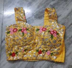 Yellow Embroidered Lehenga Choli Set