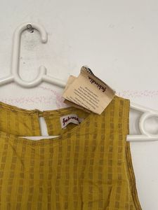Mustard Yellow Textured Sleeveless Top