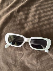 Stylish White Rectangular Sunglasses