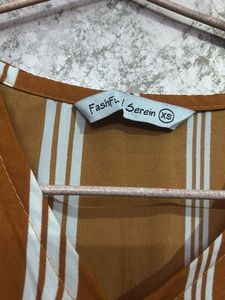 Brown Striped Kaftan Tunic