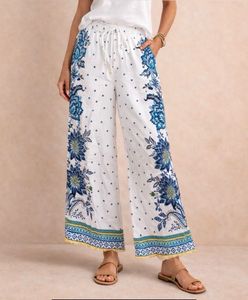 Boho Floral Print Wide Leg Pants