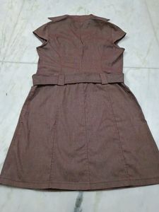 Dianyali Collection Mega Sleeve Bodycon Cherry Brown Dress