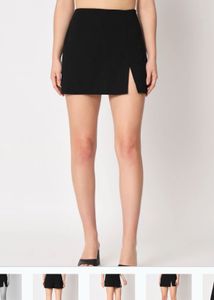 Black Mini Skirt with Slit