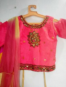 Offer Today Kids Pink Embellished Lehanga Choli