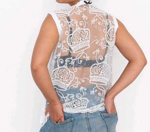 Sheer White Lace Crown Top