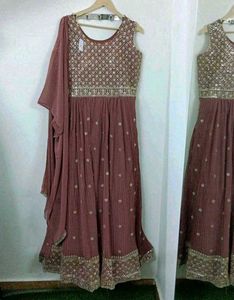 Embellished Gown with Dupatta
