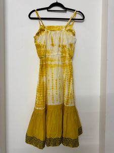 Women Yellow Tie-Dye Sundress