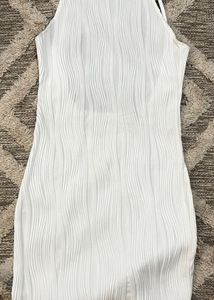 White Textured Bodycon Dress