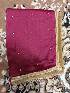 Khushi Chinon Dupatta - Maroon &amp; Gold
