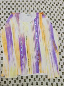 Colorful Striped Embellished Top