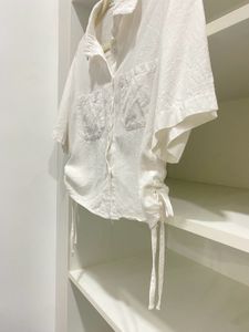 Women Button Up Crop Top