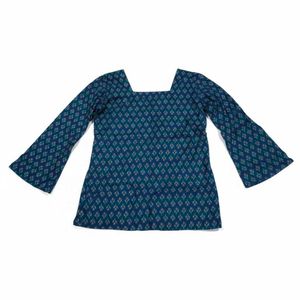 Blue Geometric Print Kurta Top