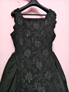 Square Neck Vintage-Style Jacquard A-Line Dress