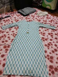 Light Blue Printed Kurta by AVAASA
