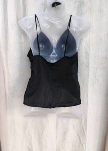I. Chic Black Ruched Camisole Top