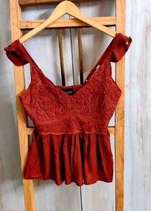 Chic Burnout Peplum Top size-30