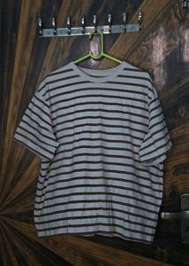 ​H&M Heavyweight Striped Relaxed Fit T-Shirt