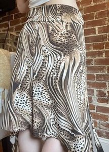 Wild Print Asymmetrical Skirt