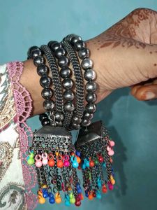Boho Multicolor Jhumka Bangles